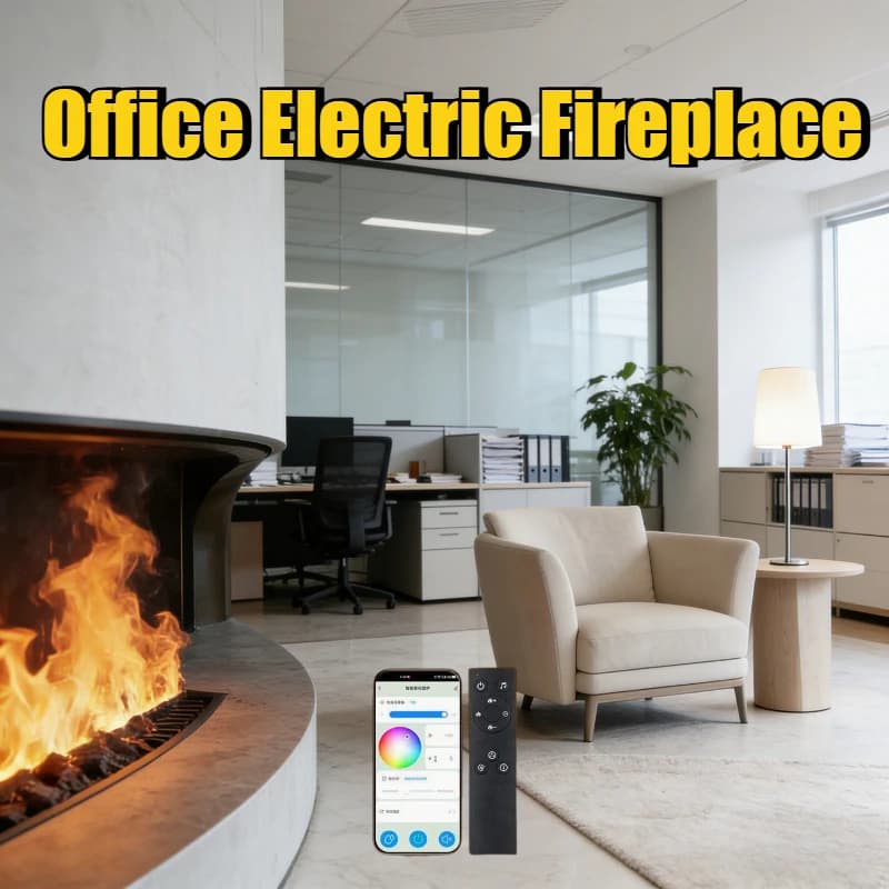 Caminetto Elettrico da Interno per Ufficio, Umidificatore Elettrico con Effetto Fiamma 3D, Caminetto Decorativo Elettrico con Supporto TV