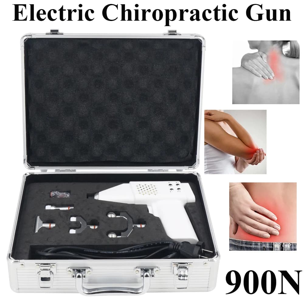 900N Electric Chiropractic Adjustment Tool Adjustment Gun Adjustment 9 Strength Levels Portable Massage for Adjustable Spine Correction