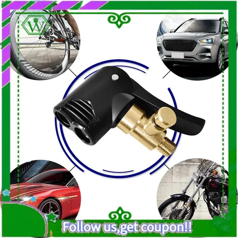 AC34-Tottone Pompa Gonfiabile Portatile Pneumatico per Auto Mandrino Aria Pompa di Gonfiaggio Valvola Connettore Adattatore Clip-On Valvola della Ruota del Pneumatico per Auto