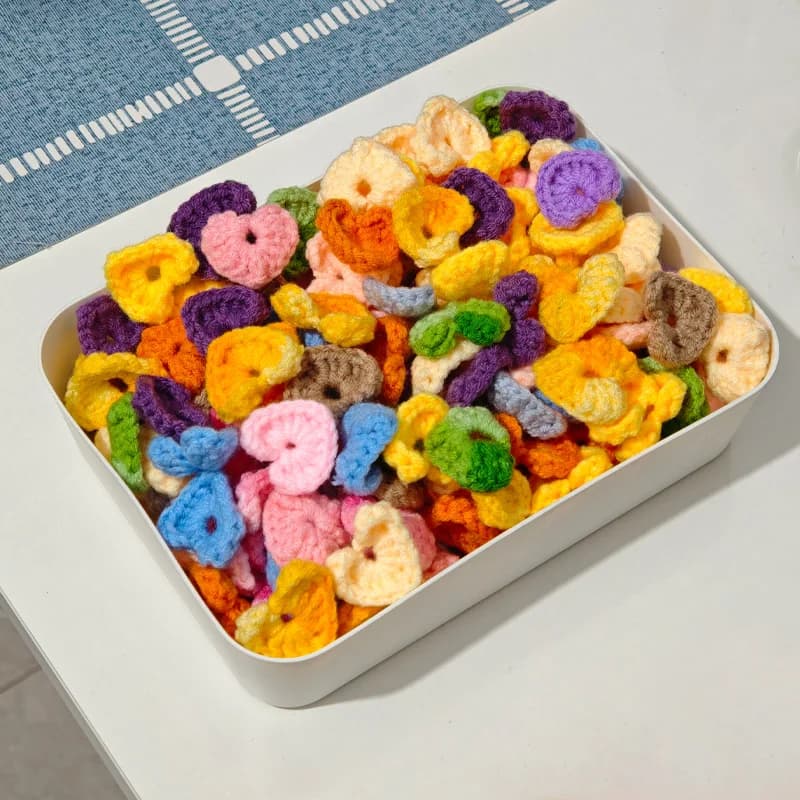 Set di 5/14 Pezzi di Cuori all'Uncinetto per Decorazioni Fai-da-Te, Orecchini, Collane, Ciondoli e Accessori Artigianali