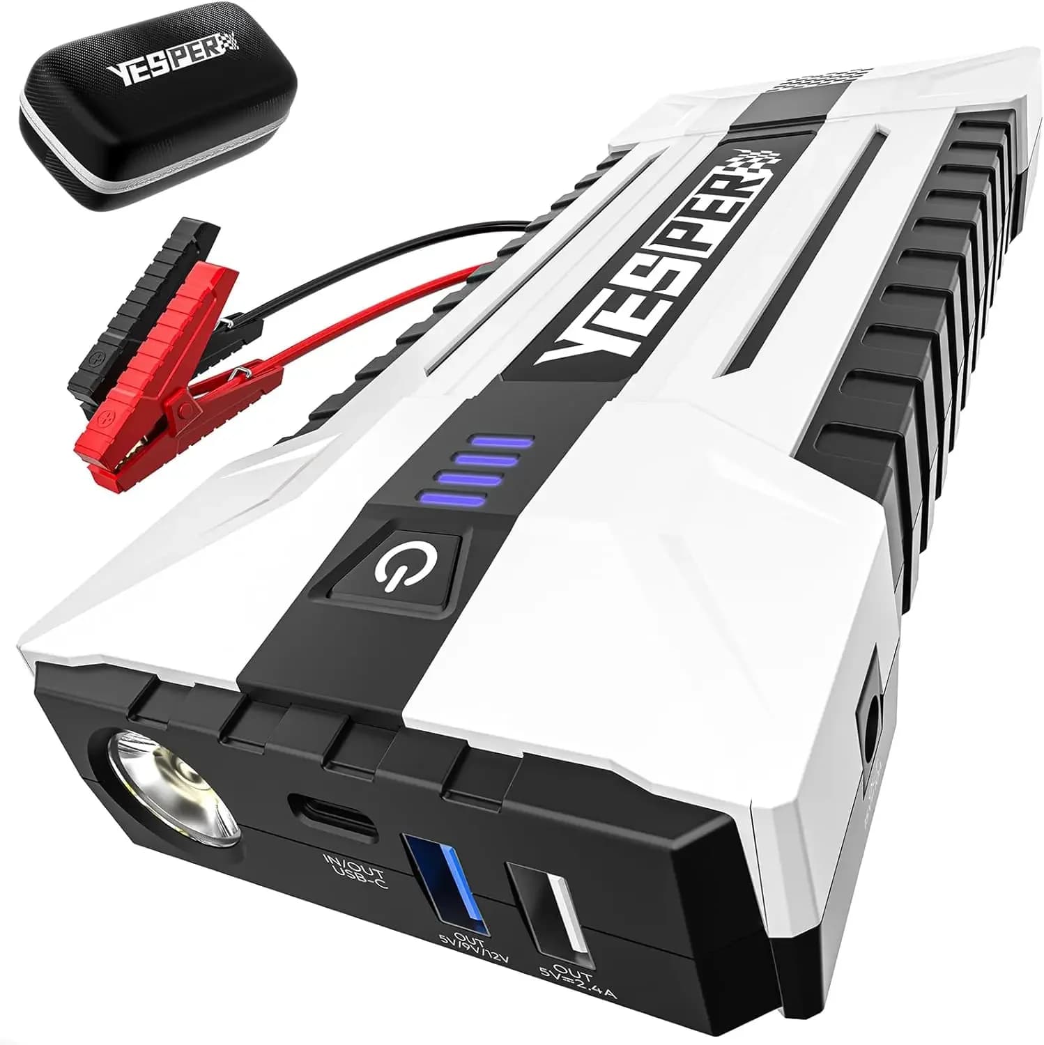 Avviatore portatile con batteria da 3000 A per auto da 12 V, ricarica rapida PD da 15 W e porta CC 15 V