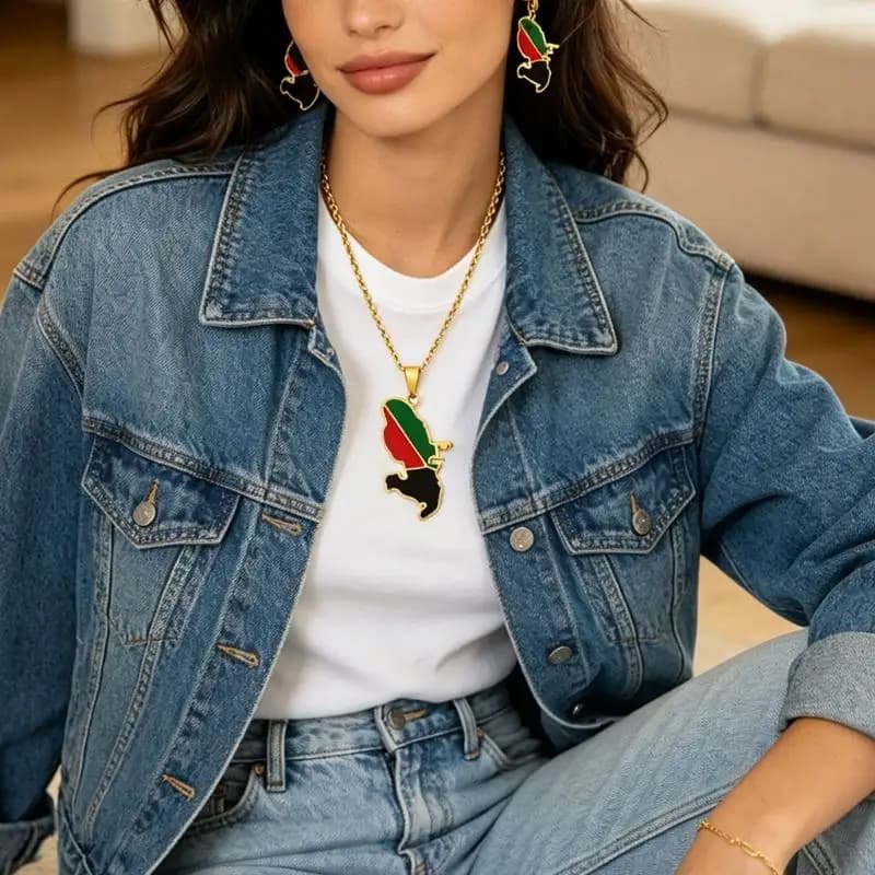 Bellissimi orecchini pendenti con collana Set gioielli abbinati Set gioielli in acciaio inossidabile adatto per le donne