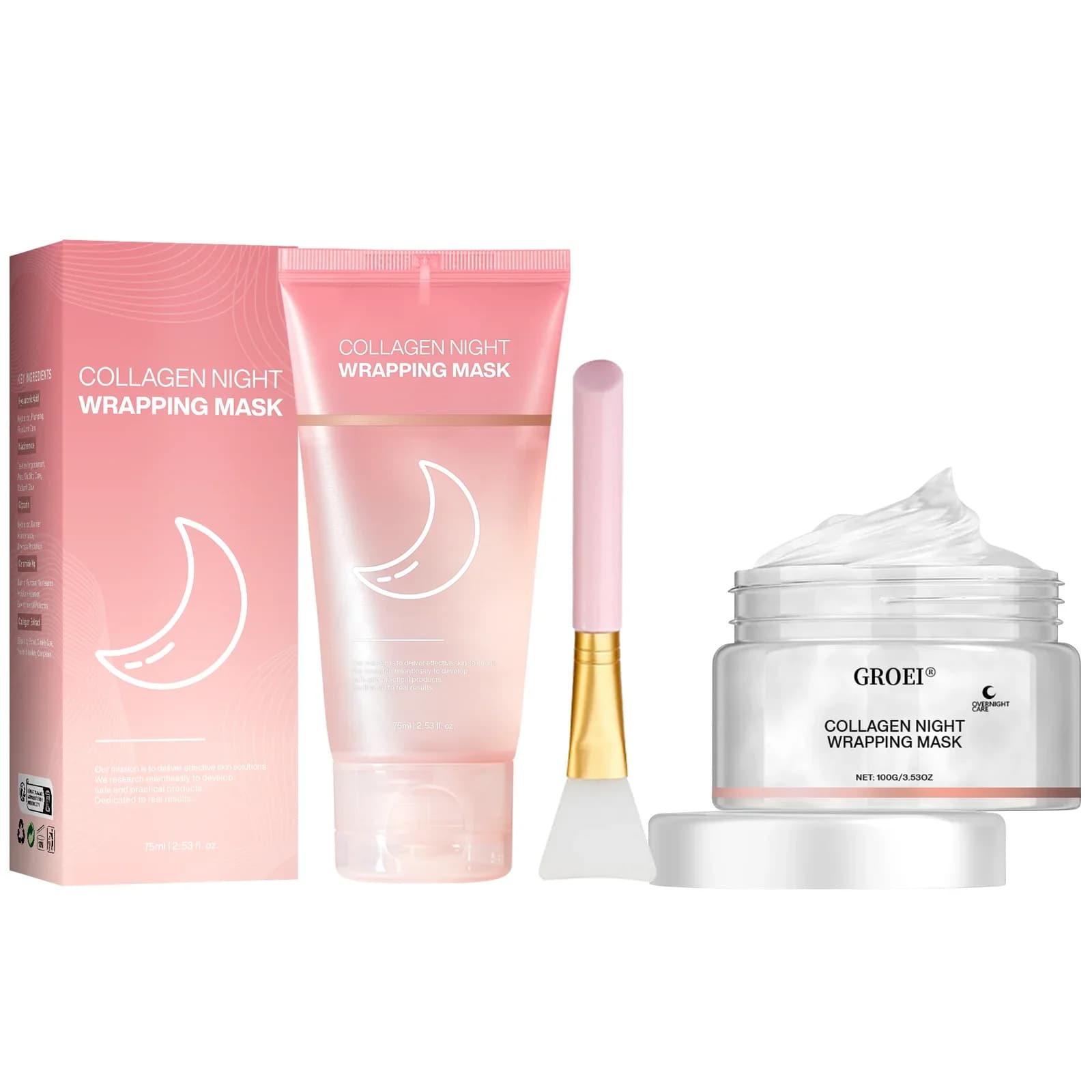 Face mask Wrapping peel-off mask + Collagen cream Hydrolyzed Collagen During the nightDedrating Hydrating Skin Care