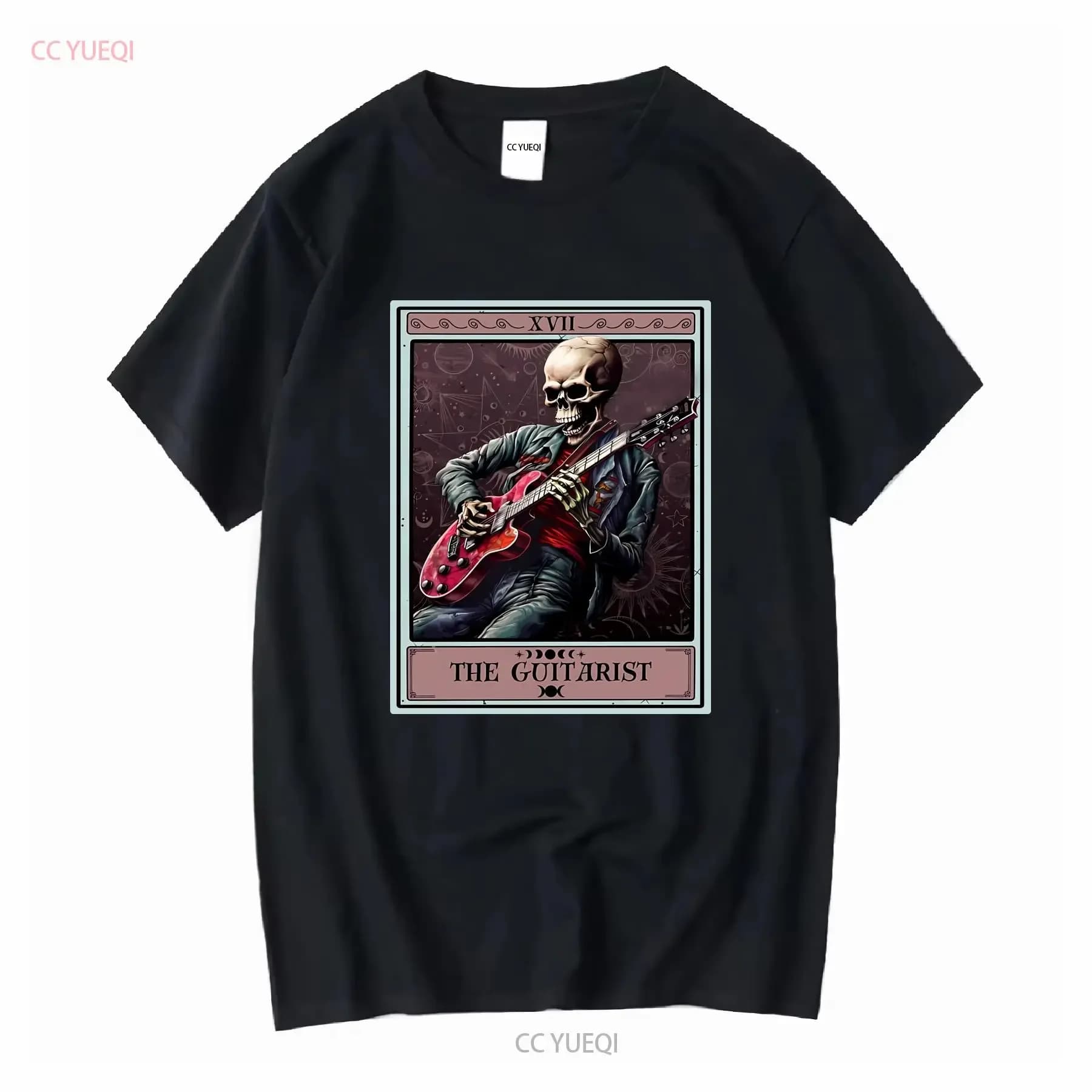 The Guitarist Tarocchi Card T Shirt Guitarrista elettrico vintage lavato Top da indossare tutti i giorni Abiti firmati allungati