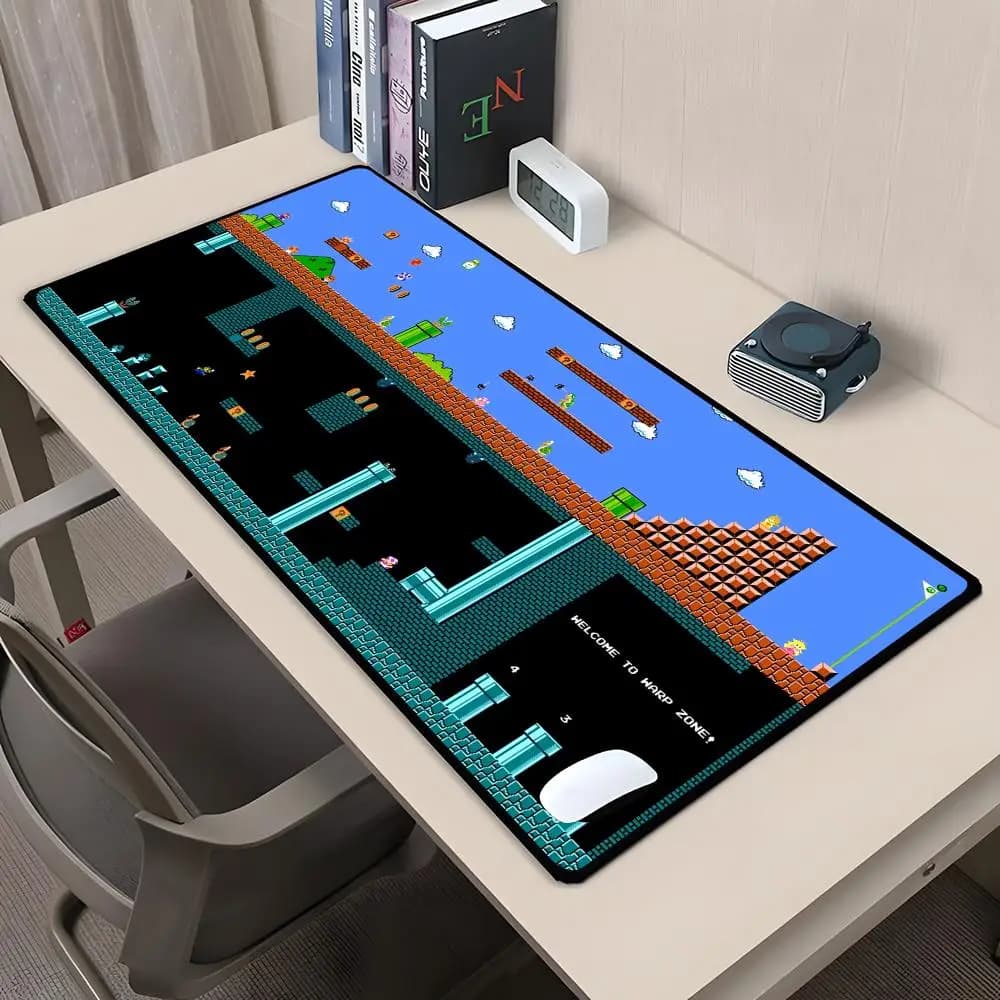 Hot Games Mouse Mat S-uper M-Marioes Rubber Anti-slip Large Mouse Mat Durable Desk Mat with thick seam suitable for office games