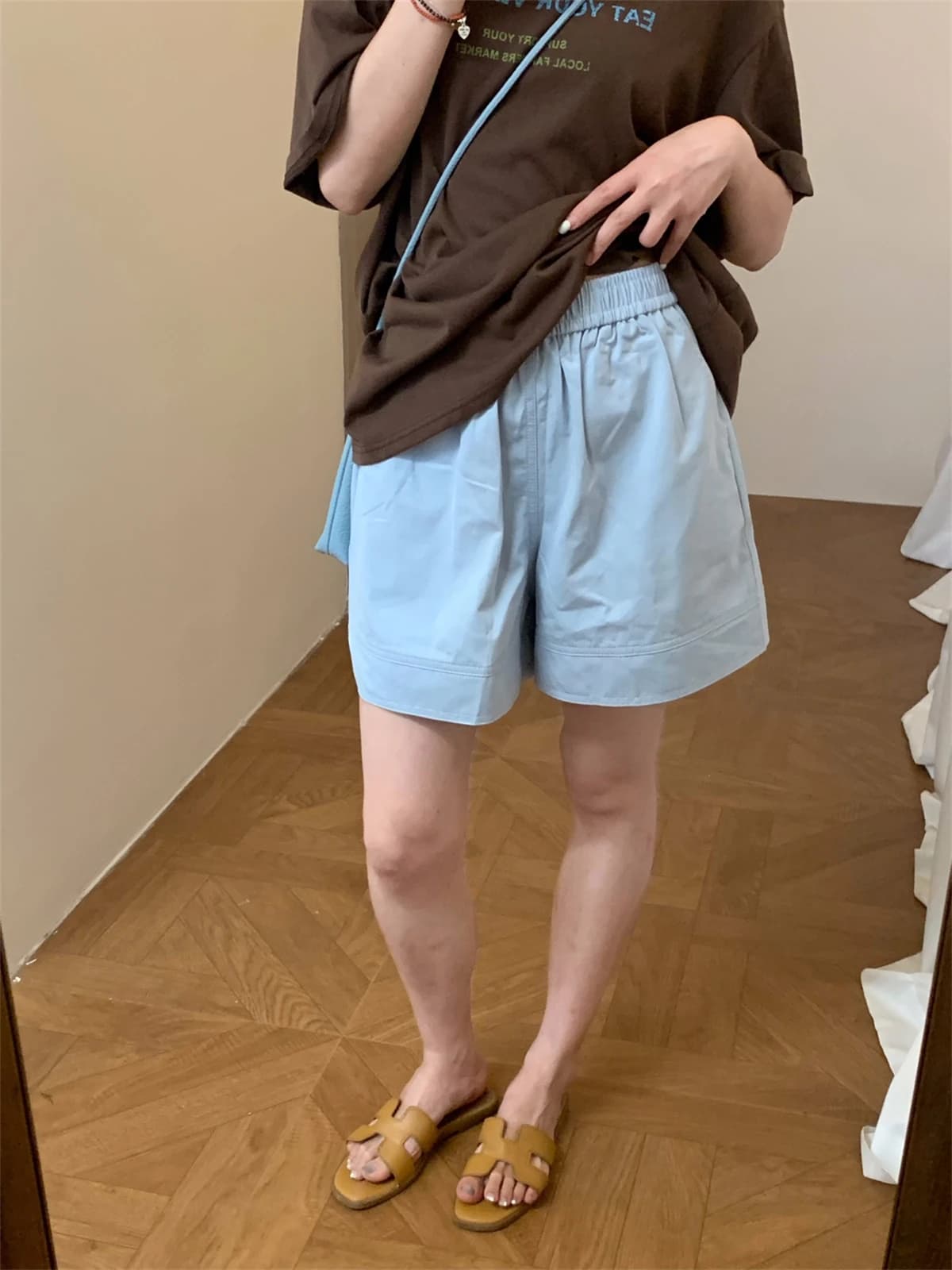 Loose Breathable Sporty Short Shorts Women's Summer 2026 New Style A-Line Wide Leg Pants High Waist Casual Cotton Straight Leg
