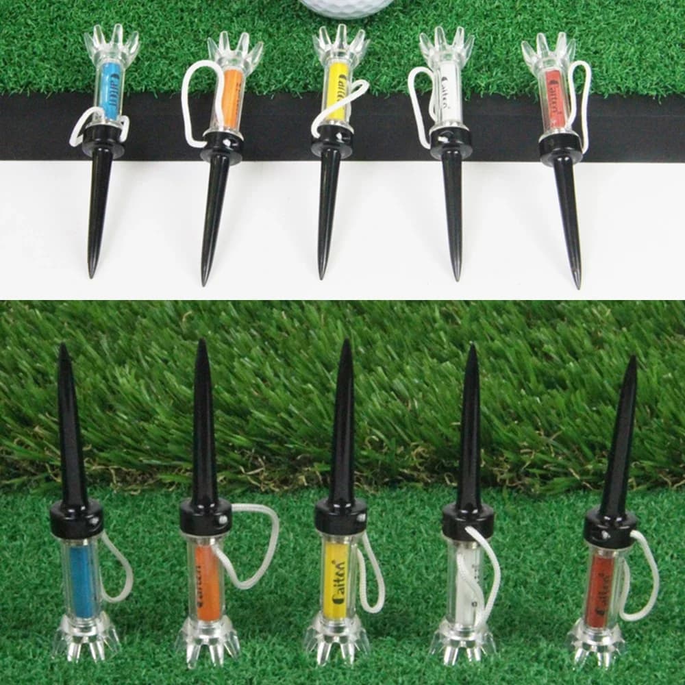 5 pezzi 79mm/90mm rotazione a 360 gradi t-shirt da Golf in plastica Tee magnetico accessori da Golf aiuti per l'allenamento del Golf Step Down supporto per palline da Golf