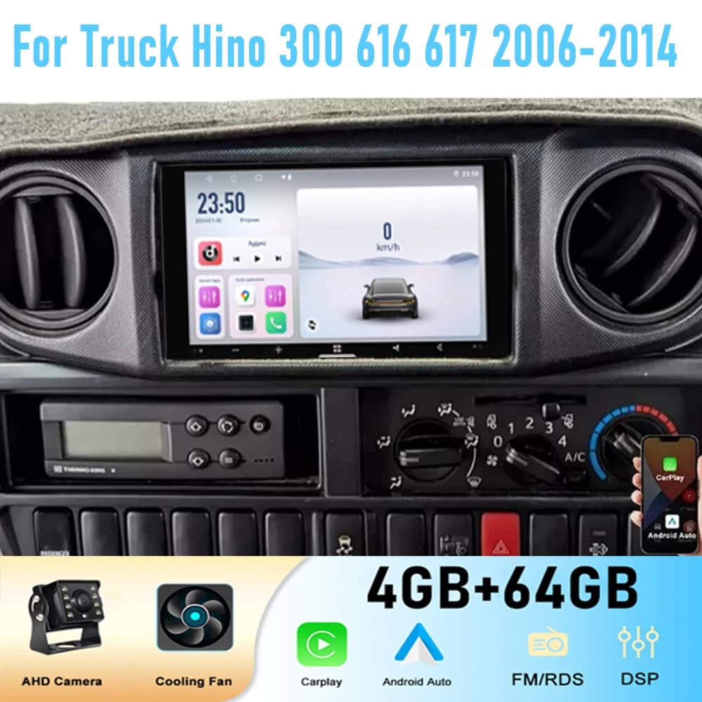 7'' For Truck Hino 300 616 617 2006-2014 GPS Car Radio Wireless Apple Carplay Android 15 Multimedia Player Stereo Navi WIFI BT
