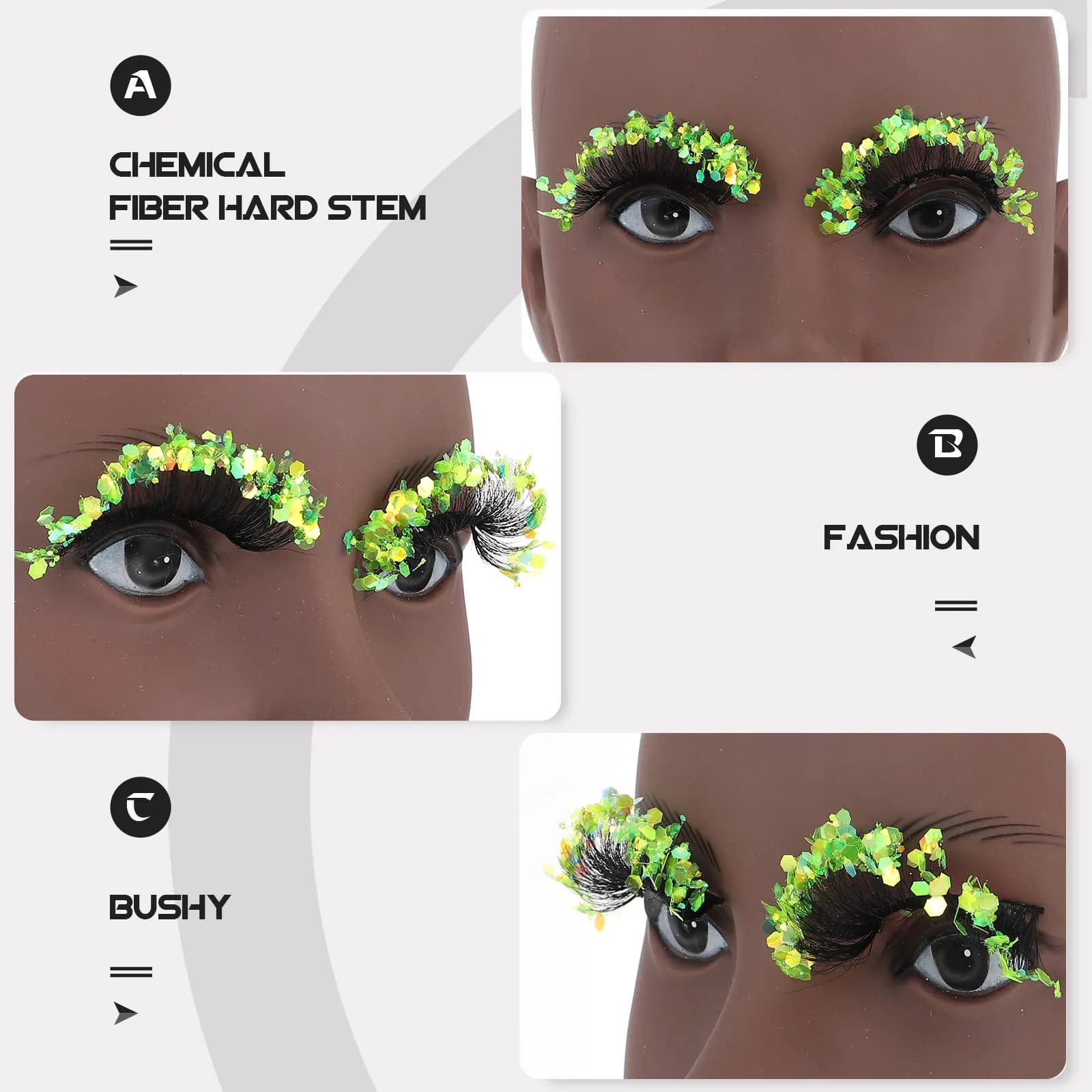 2 Paia di Ciglia Finte con Paillettes, Extension Realistic Voluminous Long Life, Accessories for Women's Eyes for Party, Gift to Fashion