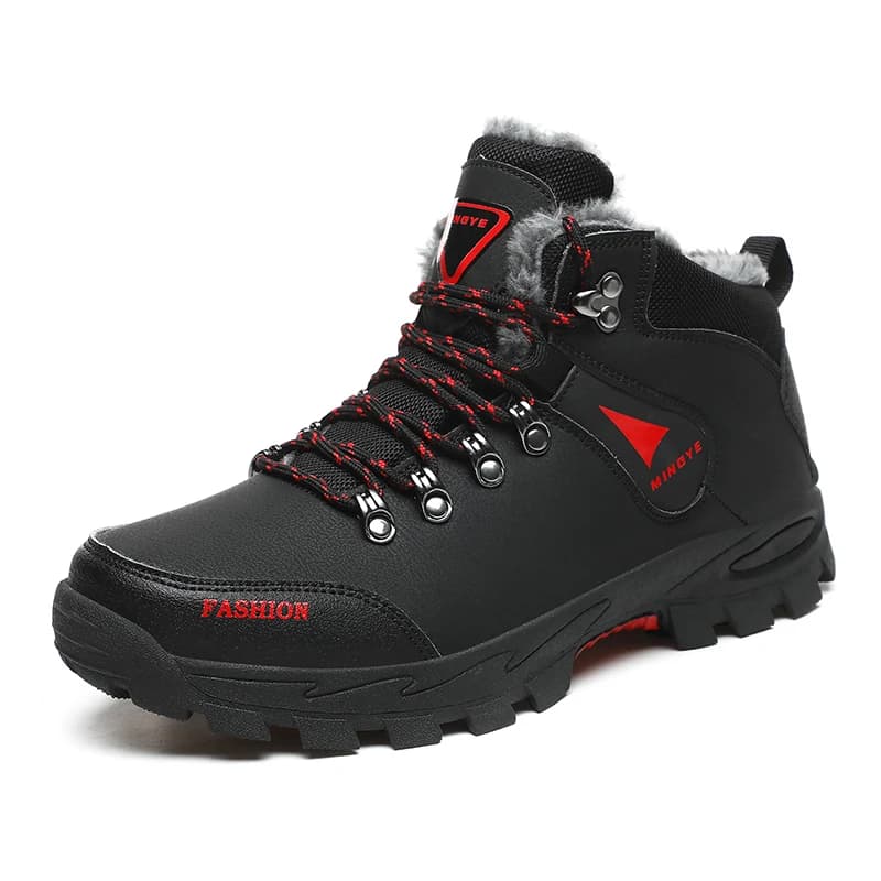 Scarpe da trekking invernali Calore esterno Peluche Casual antiscivolo Traspirante Stivali da uomo Allacciati Scarpe sportive con la suola spessa Zapatillas Hombre