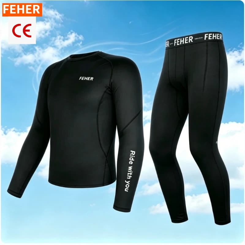 FEHER Sweat-absorbing Suit Universal Summer Riding Quick Dry Waterproof Cool Slim Bodysuit and Pants Suitable for Outdoor Sports