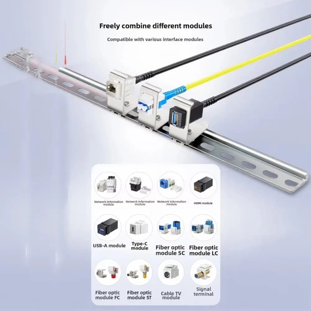 New Universal Module Bracket Sliding Design Angled Sliding Rail Mount Card Slot Cable Management Metal Module Bracket