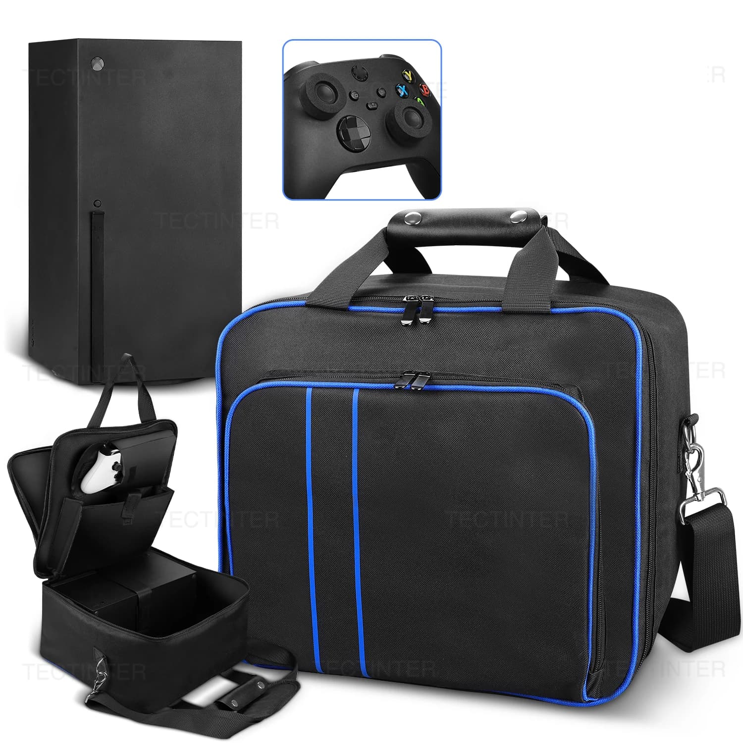 Custodia da viaggio per console di gioco Xbox Series X/S, borsa protettiva rigida in EVA per accessori di gioco Xbox Series X/S