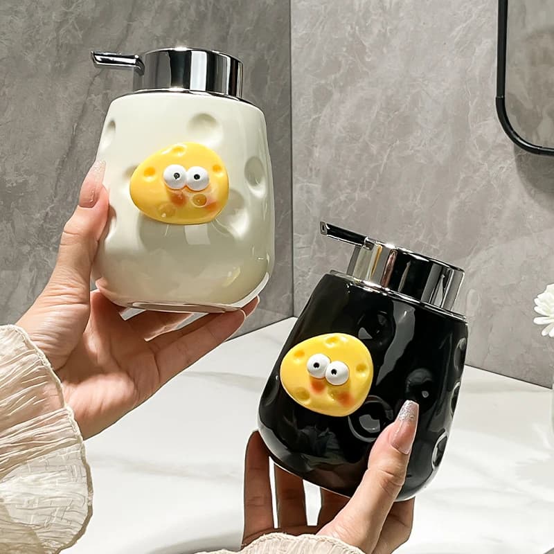 Dispenser di sapone liquido WHYOU-Cermic, bottiglia di lozione, emulsione, bottiglie di auguri per le mani in lattice, set di accessori da bagno di lusso leggero