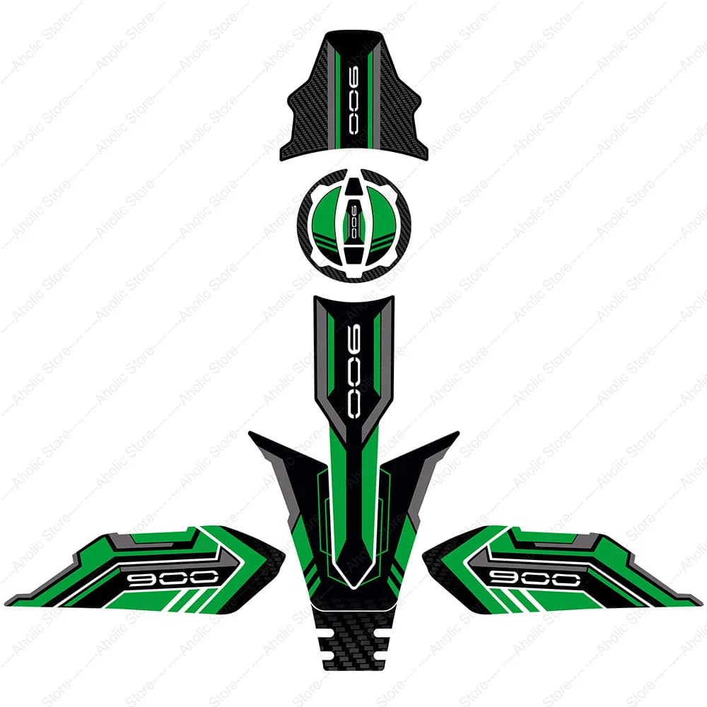 For Kawasaki Z900 Z 900 2023 2024 Motorcycle Accessories 3D Epoxy Resin Sticker Anti Slip Scratch Protective Sticker Set