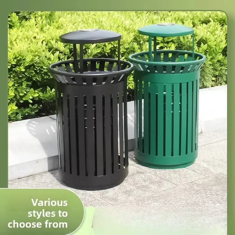 Cestino per rifiuti da esterno, per cortile, per parco, in stile europeo e americano, personalizzabile, rinforzato, per ambienti estetici