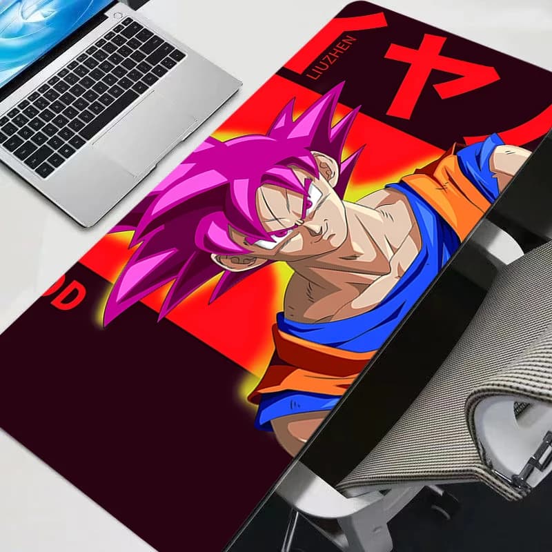 Tappetini per mouse Tappeto per tastiera da gioco Laptop Giappone Cool Anime Mouse Pad XXL Nero DBZ Dragon Ball Z Tappetino da scrivania PC Gamer Tappeto Mousepad