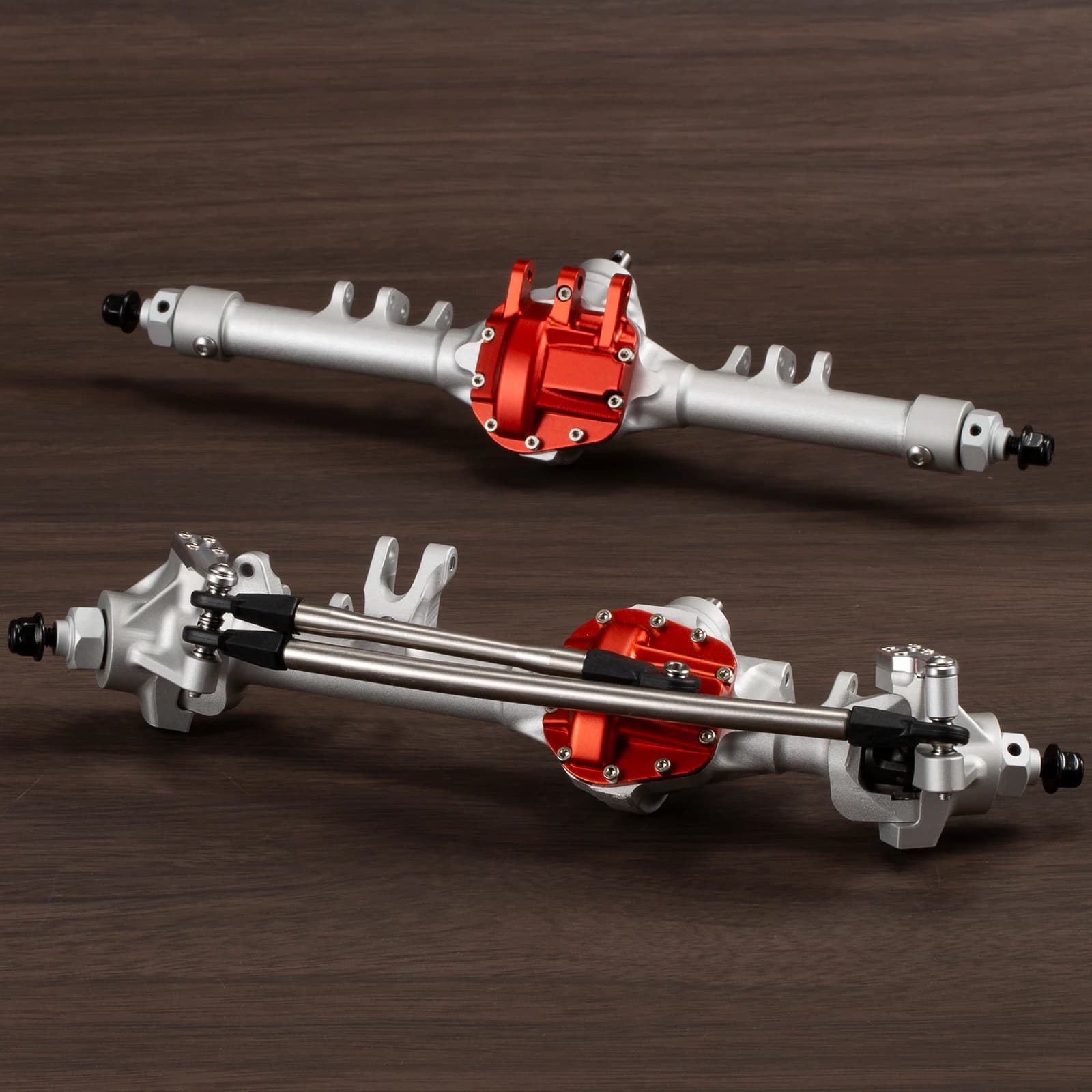 Set di assi diritti offset da costruzione monopezzo in alluminio lavorato per parti di camion da roccia 1/10 RC Crawler Axial SCX10 II VS4-10