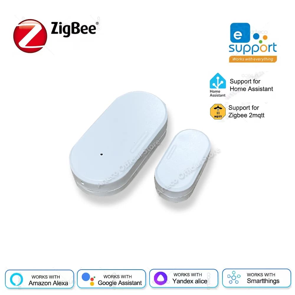Zigbee Sensore Porta Senza Fili Finestra Aperta Chiusa Rilevatore di Allarme Funziona Con Assistente Domestico Zigbee2MQTT Alexa Google Alice Gateway