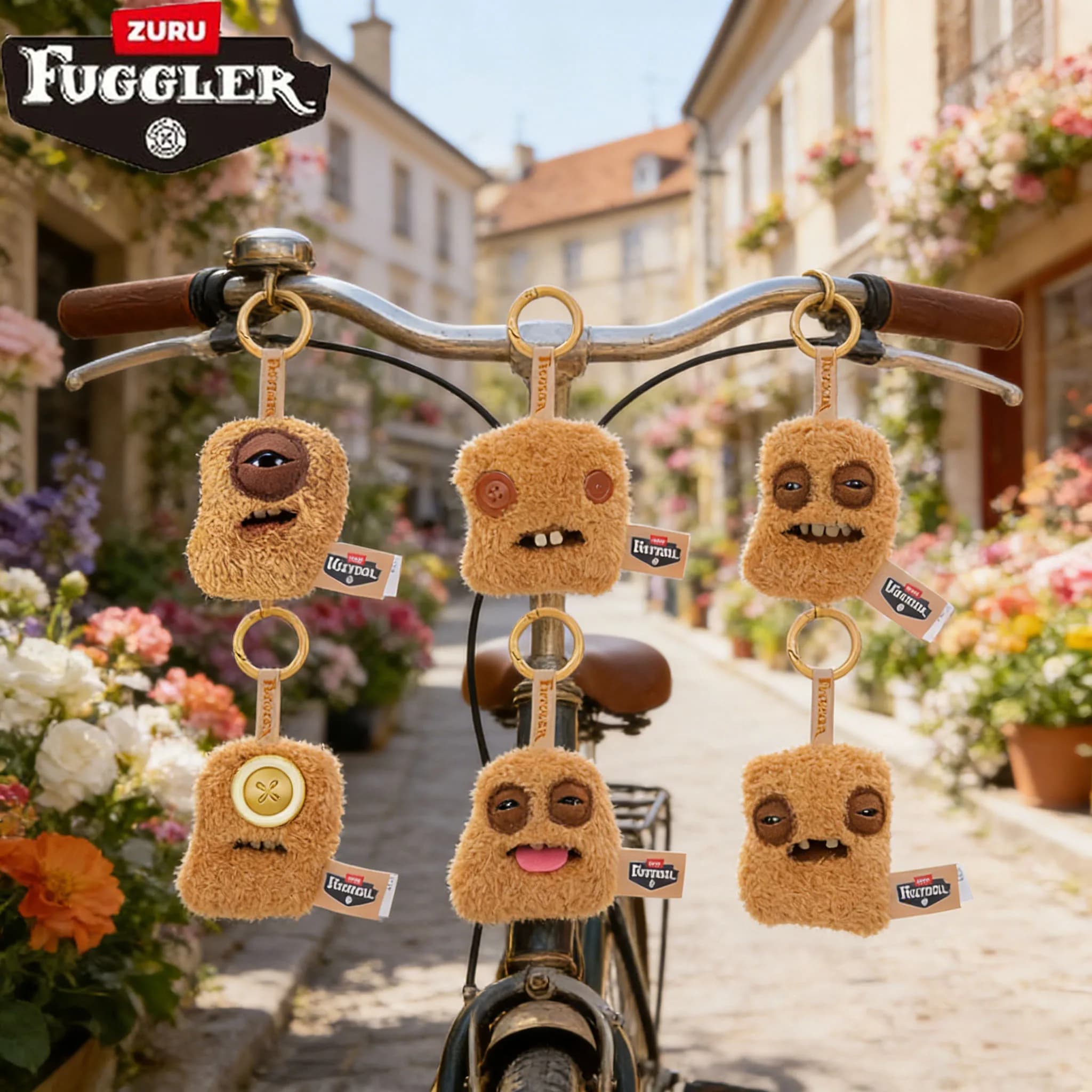 Original Fuggler Fugg Nuggets Series Plush Toy Keychain Backpack Ugly Teeth Monster Bag Charm Key Ring Pendant Stuffed Doll 11CM