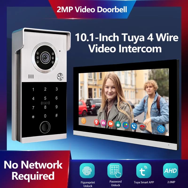 TuYa 1080P Videocitofono Sistema di controllo accessi Campanello Videochiamata Controllo remoto Apertura porta Sistema di controllo accessi villa