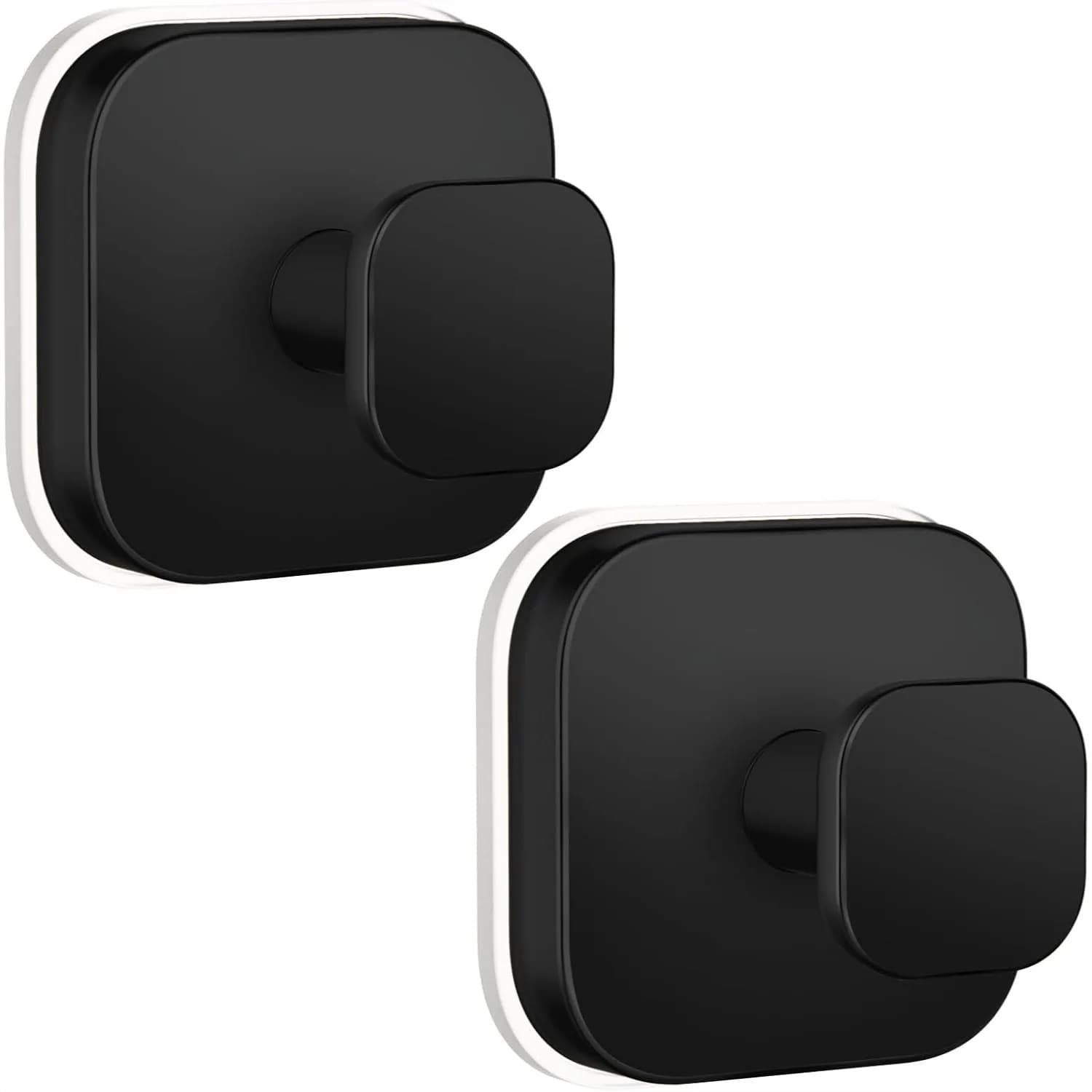 Ganci a ventosa per doccia, ganci resistenti per bagno per asciugamani, accappatoi, ghirlande - Nero, confezione da 2