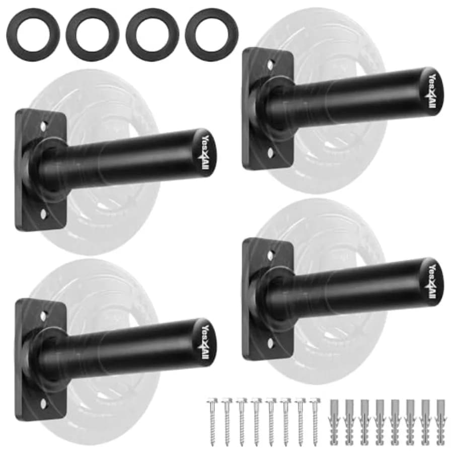 Wall Mount for Weight Discs - Suitable for 2 Inch Olympic Bearings with Rubber Protective Bearing