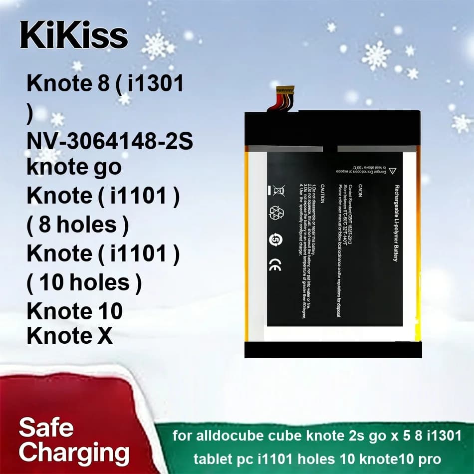 Batteria per Tablet 4000-5500mAh per Alldocube Cube Knote 2S GO x 5 8 I1301 Tablet PC I1101 Holes 10 KNOTE10 Pro NV-3064148-2S