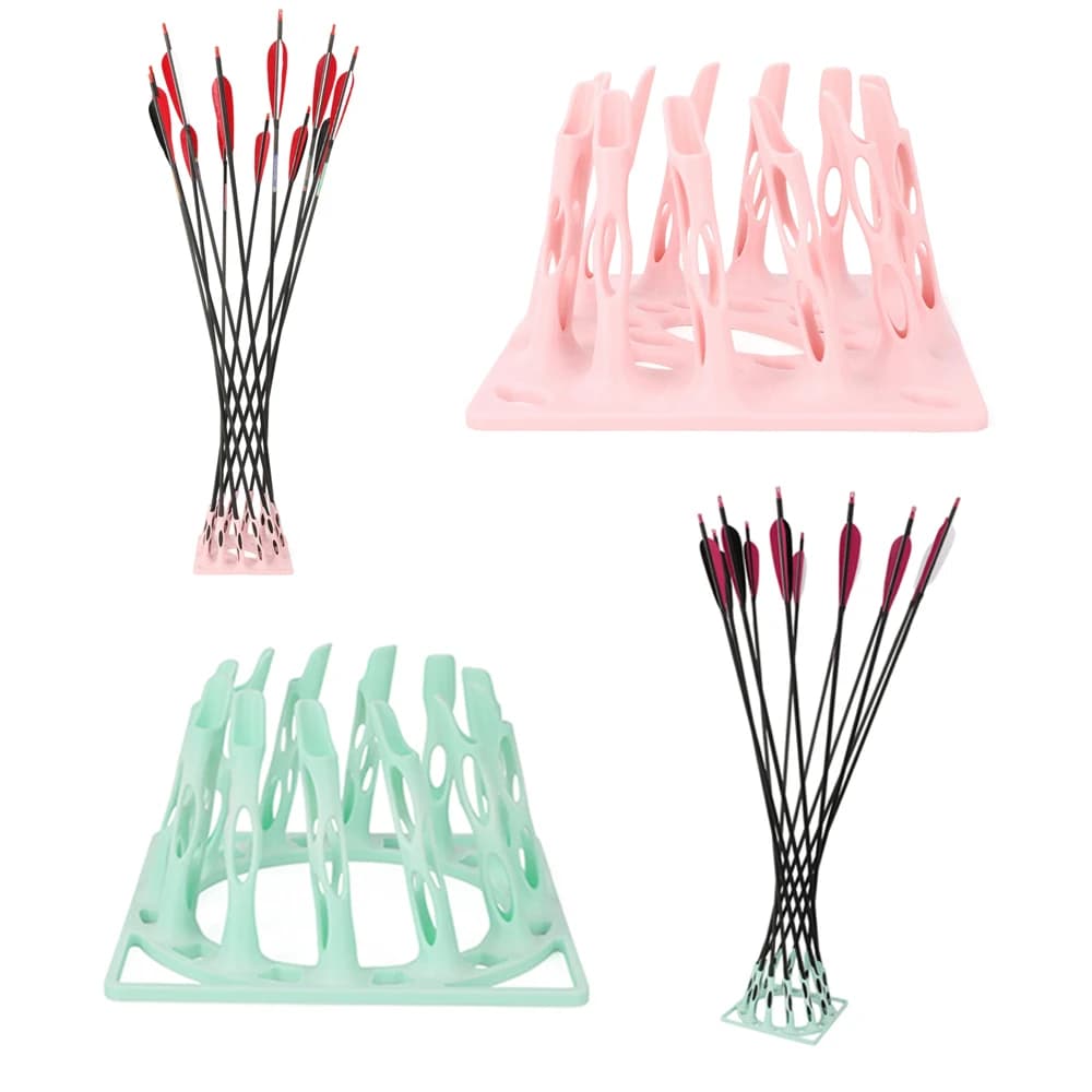 Supporto per Frecce 3D in Plastica con 12 Slot, Base per Frecce, Rastrelliera per Arco Ricurvo, Portafrecce per Tiro con l'Arco, Allenamento e Pratica di Tiro