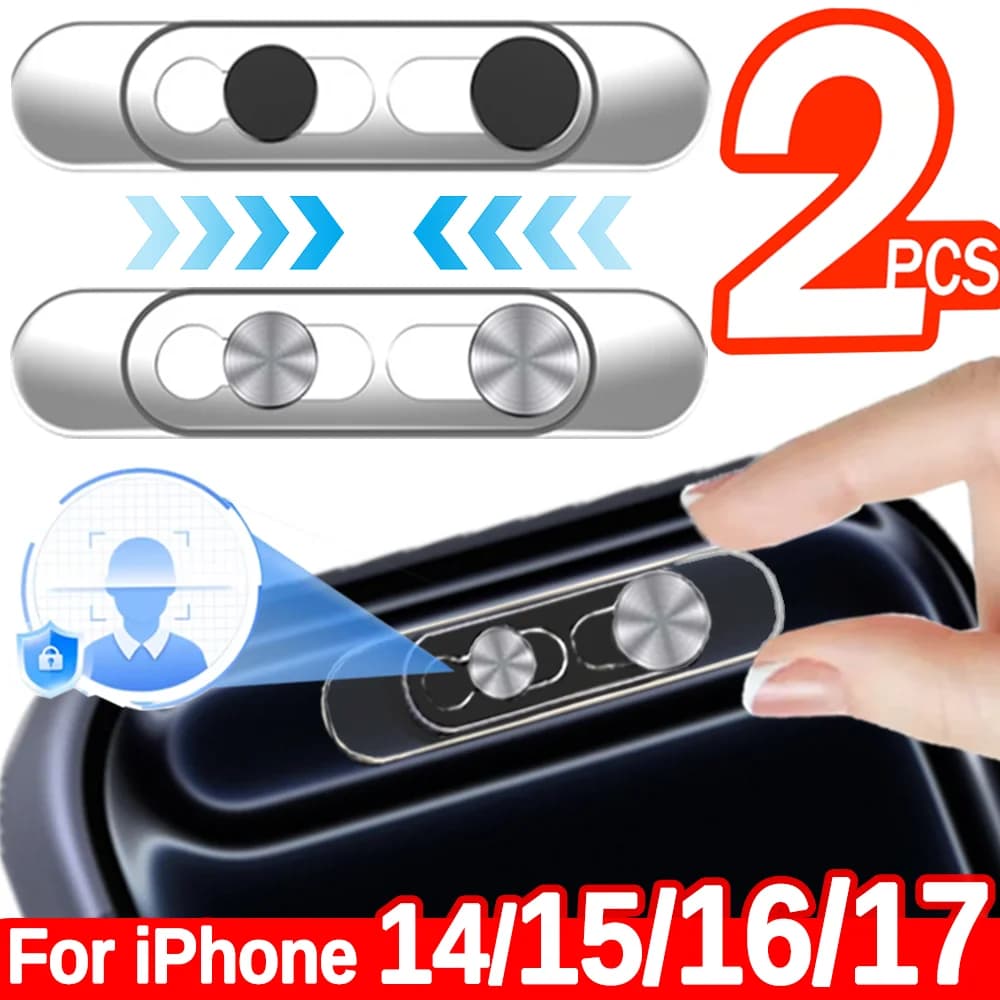 1-2 pz. Protezione Ultra Sottile per Fotocamera Anteriore, Adesivo Scorrevole per Privacy Webcam per iPhone Serie 17/16/15, Cover di Sicurezza per Fotocamera 14 Pro Max