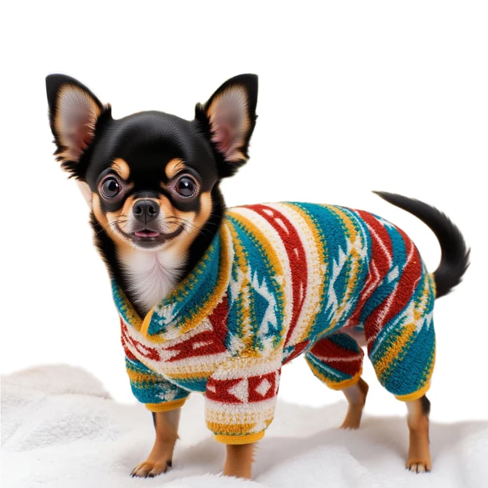 Completo natalizio per cani, vestiti natalizi per animali domestici per cani di piccola taglia, ragazzo e ragazza, pigiama festivo con piedi, tutina per cuccioli