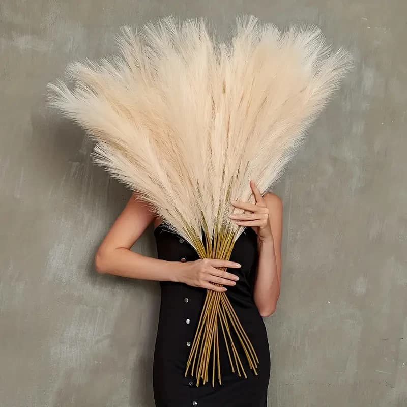 39 Inch Large Pampas Grass Artificial Flowers Fake Reed Branch for Vase Filler Wedding Centerpieces Boho Home Room Decorations