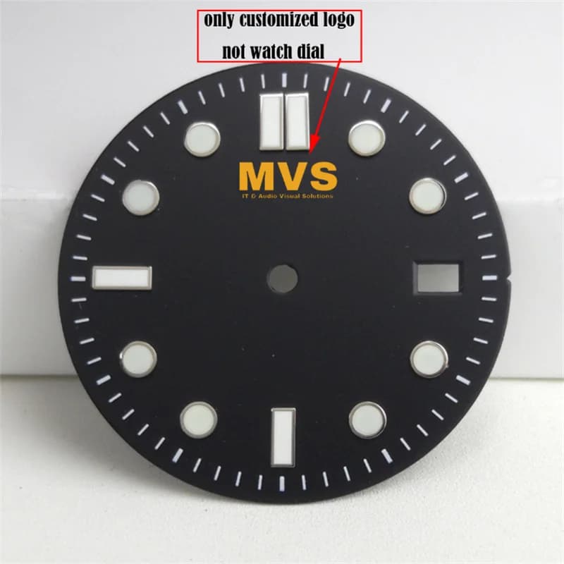 Adesivo per Quadrante Orologio in Metallo Dorato di Piccole Dimensioni 28,5mm, Etichetta Autoadesiva Argento, Logo 3D Personalizzato con Nome Inciso