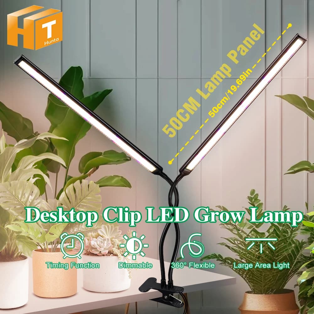 Clip da tavolo LED Coltiva la luce 30W 60W Tubo di crescita LED a spettro completo SMD2835 per la semina di fiori vegetali per interni in serra