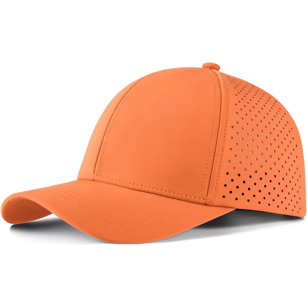 Cappellino da Baseball da Uomo ad Asciugatura Rapida con Rete Tagliata al Laser e Visiera Curva, Chiusura Snapback