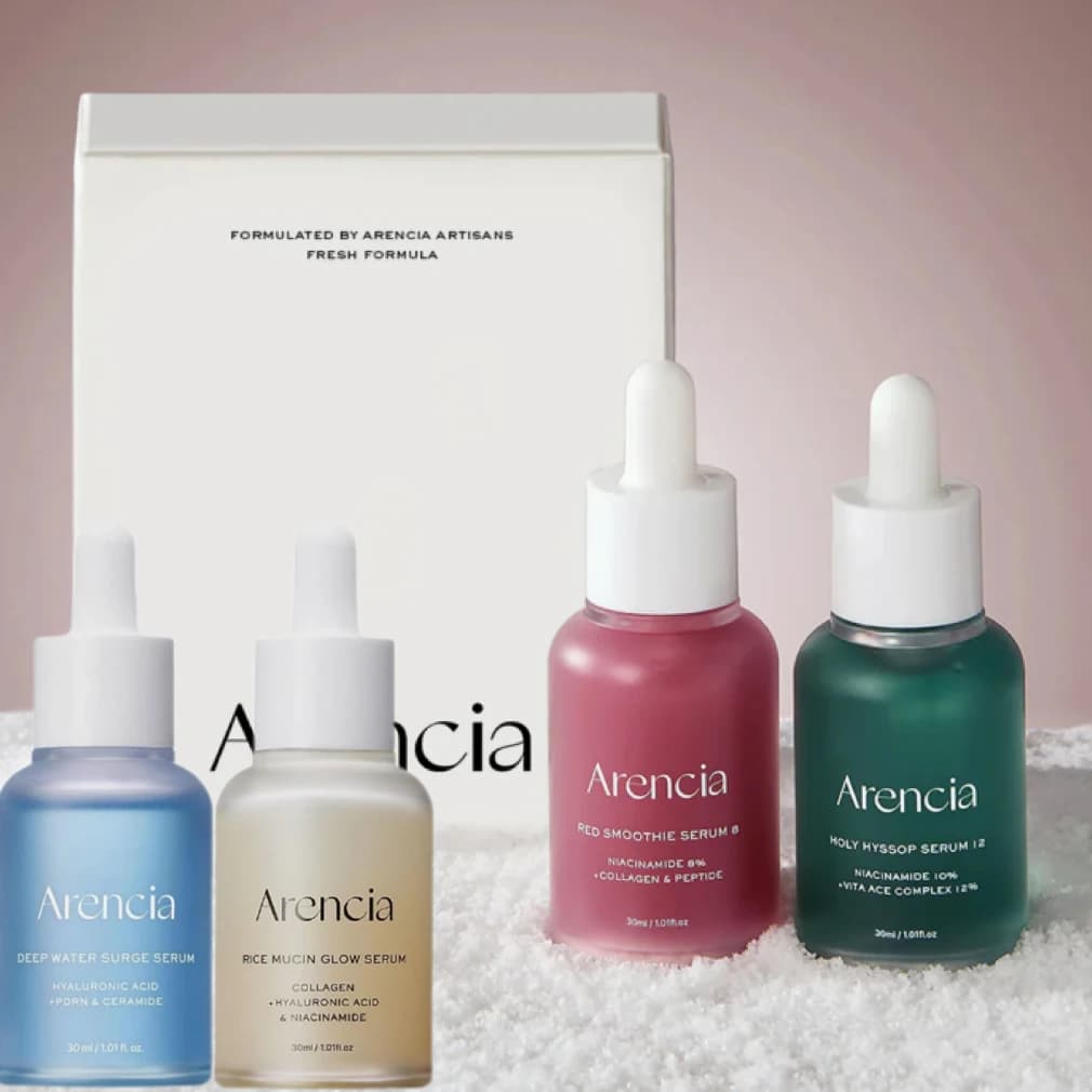 30ml Original Korean Brand Arencia Glow Serum Deep Water Surge Holy Hyssop Collagen Serum Red Smoothie Rice Mucin Glow Essence