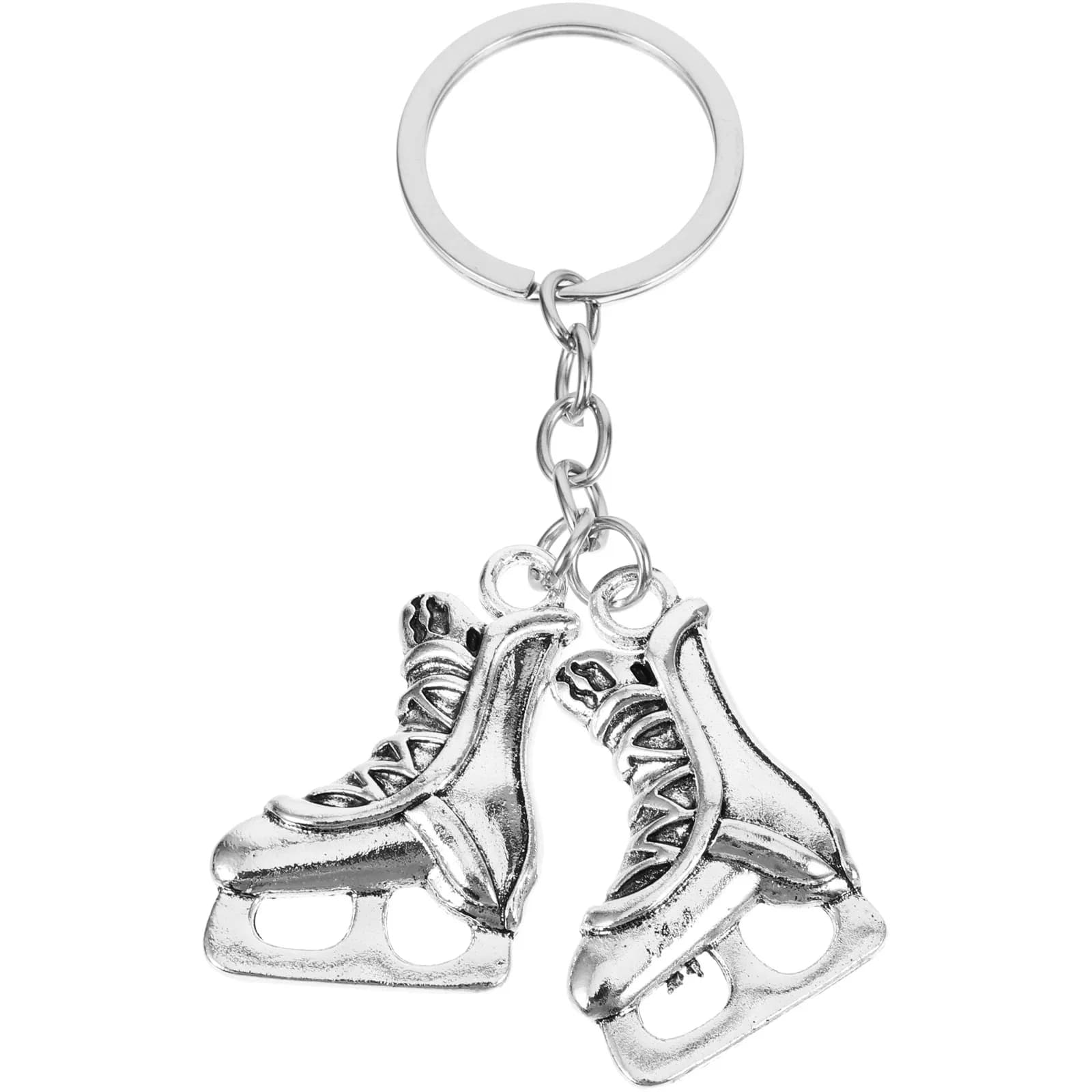 Portachiavi a Forma di Pattini in Metallo, Ciondolo Decorativo Adorabile con Design di Piccoli Pattini da Ghiaccio per Chiavi, Borse, Zaini, Regalo per Ragazze