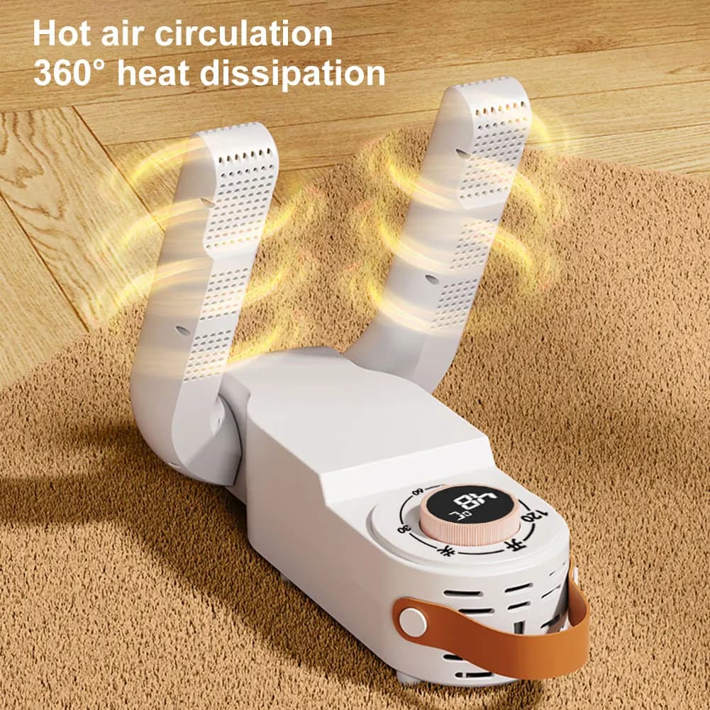 Shoe Dryer Heater Portable Shoe Deodorizer Dryer with Timer 220V Automatic Shut-Off for Work Boots Sneakers Short Boots Gloves