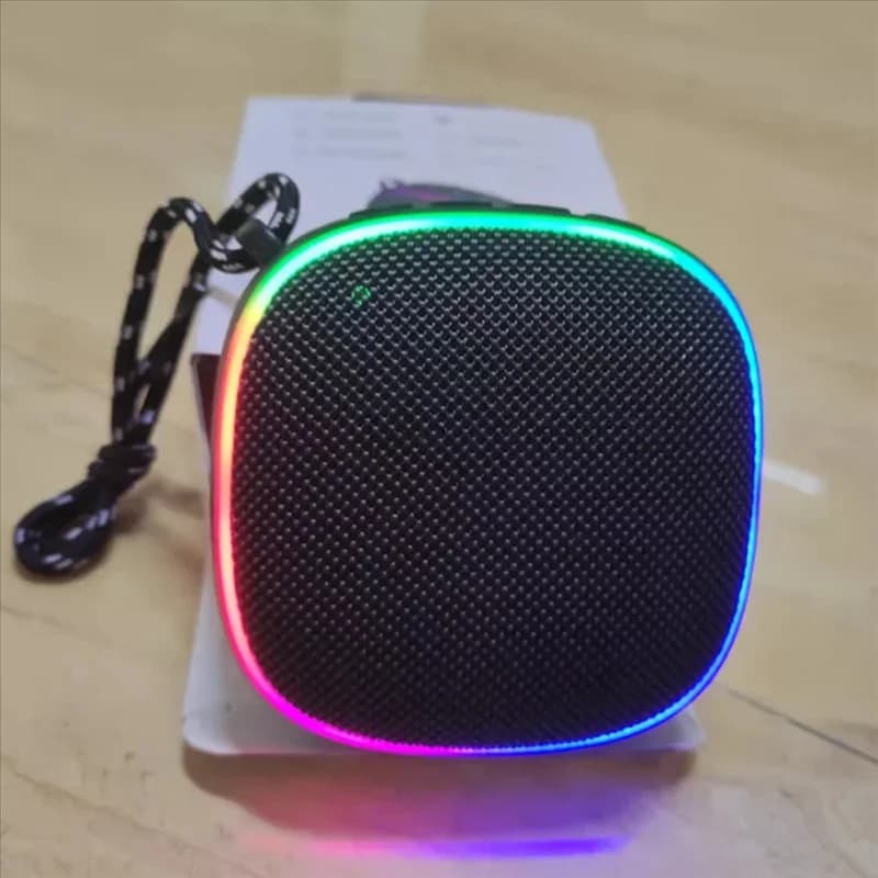 Woofer Portable Mini Speakers TWS Paired Stereo Surround Magnetic Dustproof RGB Outdoor Bluetooth Wireless Black