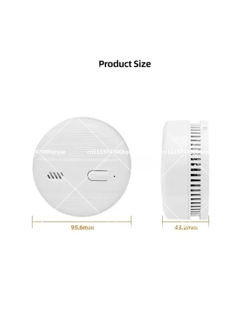 Wireless Photoelectric Smoke Detector 9V Battery Powered Fire Alarm for Home Kitchen Safety
