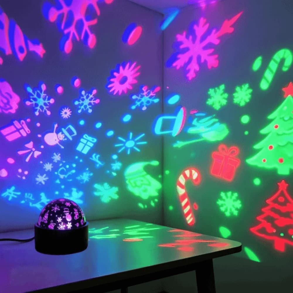 Color-changing Moon Galaxy Projector Light USB Plug-and-Play Christmas Tree RGB Projector Lamp Flashing Light Effect Mini