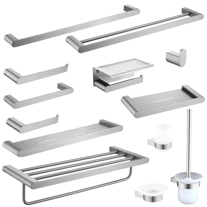 Brushed Toilet Paper Holder Towel Bar Robe Hook Storage Rack Bathroom Facilities Hardware Accessories