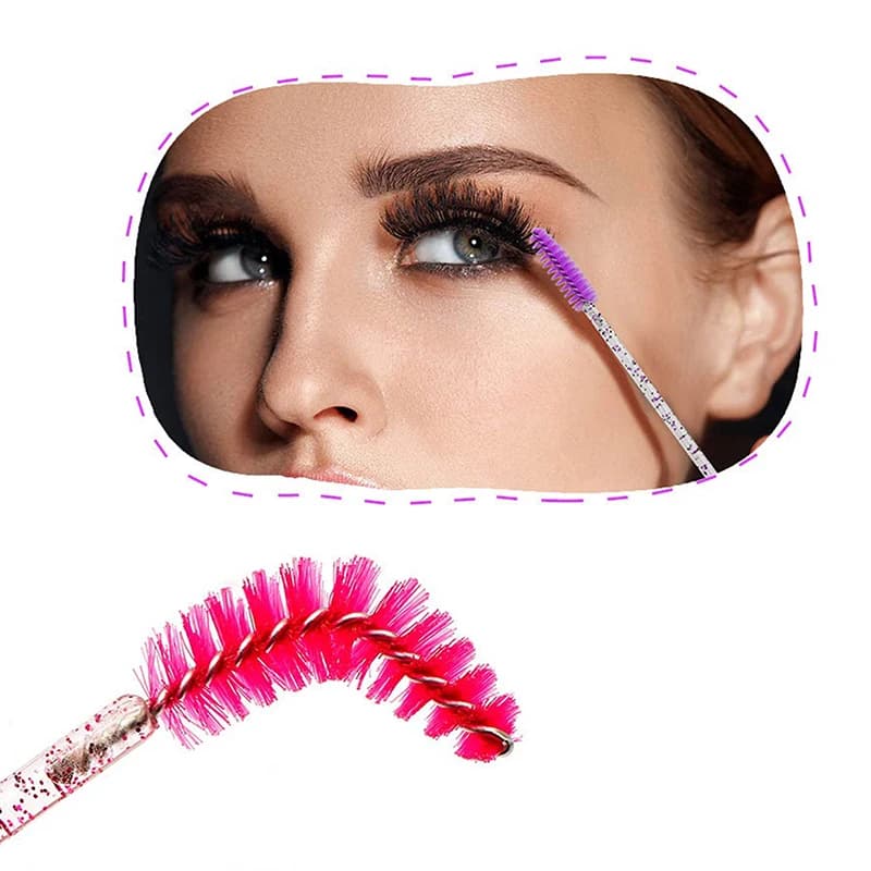 10 Pieces Sliding Brushes for Mascara with Fruit Motive, Reusable Brushes for Extension Eyelashes, Makeup Tools