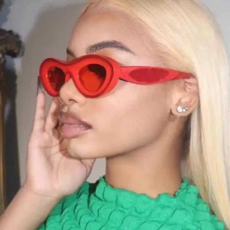 Modern Cat Eye Frame Sunglasses Trendy And Personalized Sunglasses, Color Blocking Street Photography Sunglasses 13094