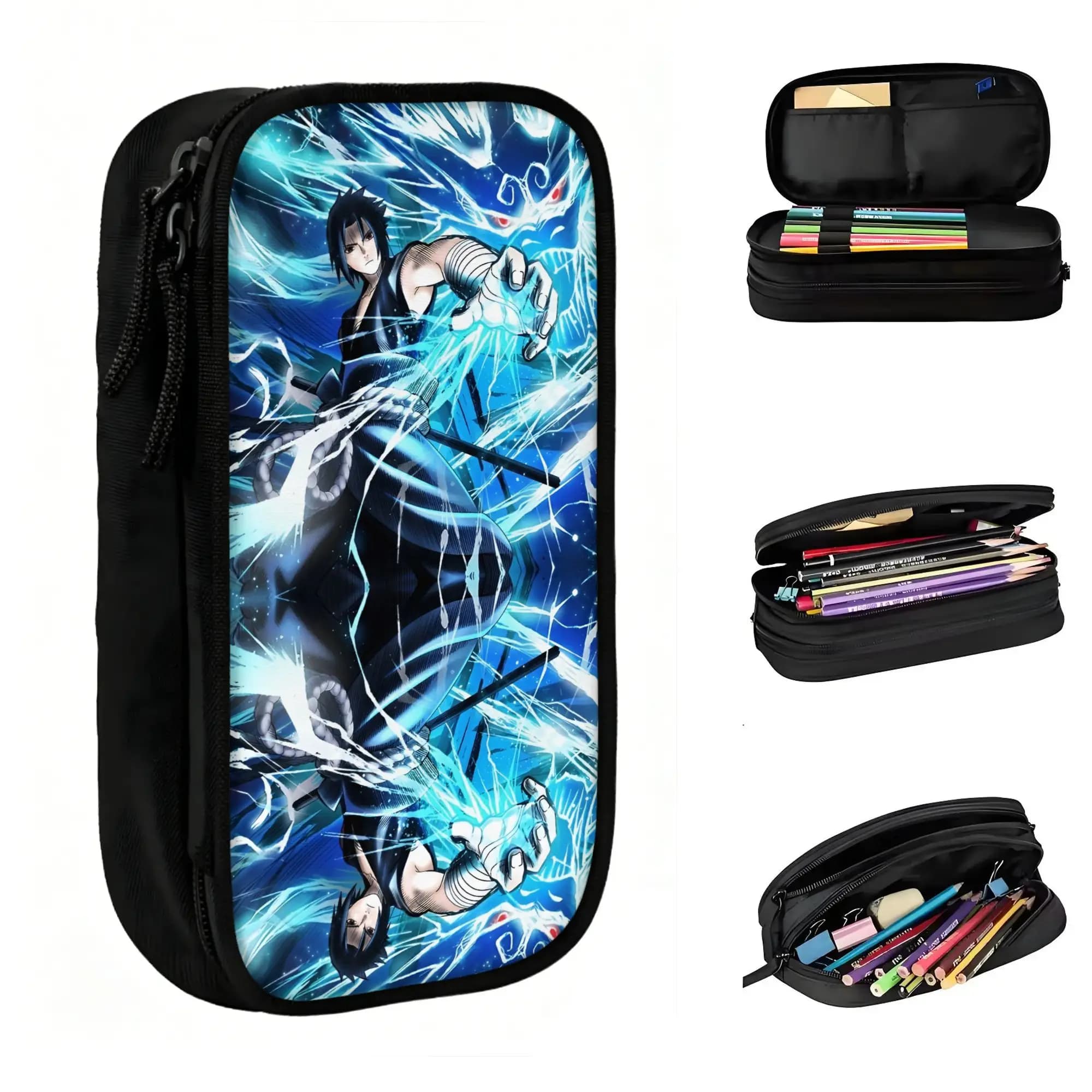 Custom U-Uchihaes Sasuke Hot Comic Japan Pencil Cases for Girl Boy Big Capacity Pen Box Bag School Supplies