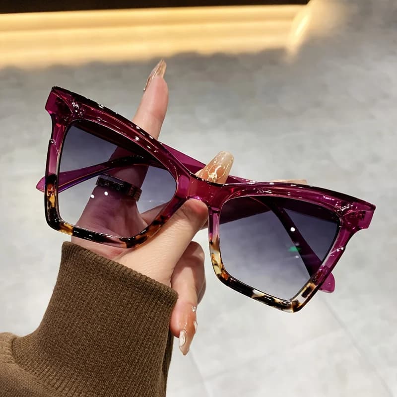 Y2K Occhiali da sole Cat Eye alla moda Abiti da festa e da vacanza alla moda Escursionismo Viaggi Lenti sfumate Montatura per PC, Lenti AC, Occhiali decorativi