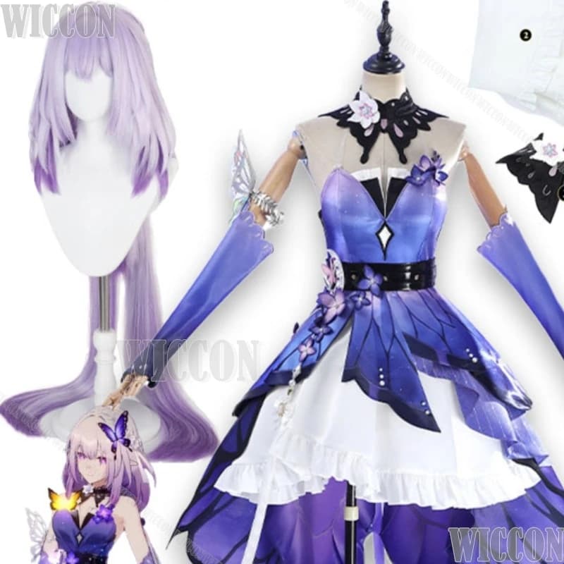 Costume Cosplay Castorice del Gioco Honkai: Star Rail, Abito Viola Plus Size, Vestito da Sogno con Farfalle per Comic Con e Festival