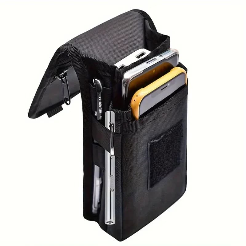 2026 new 6.3 Inch Multi-Functional Mobile Phone Bag Oxford Fabric Pocket Cell Phone Belt Pouch Case Men's Outdoor Bag