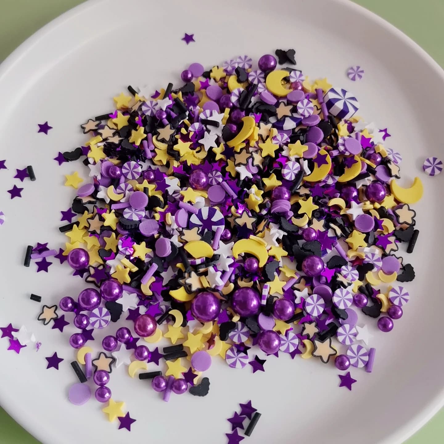 Moon Star fette di argilla polimerica mista viola menta piperita spruzzi misti fai da te per l'artigianato che produce accessori di riempimento di melma