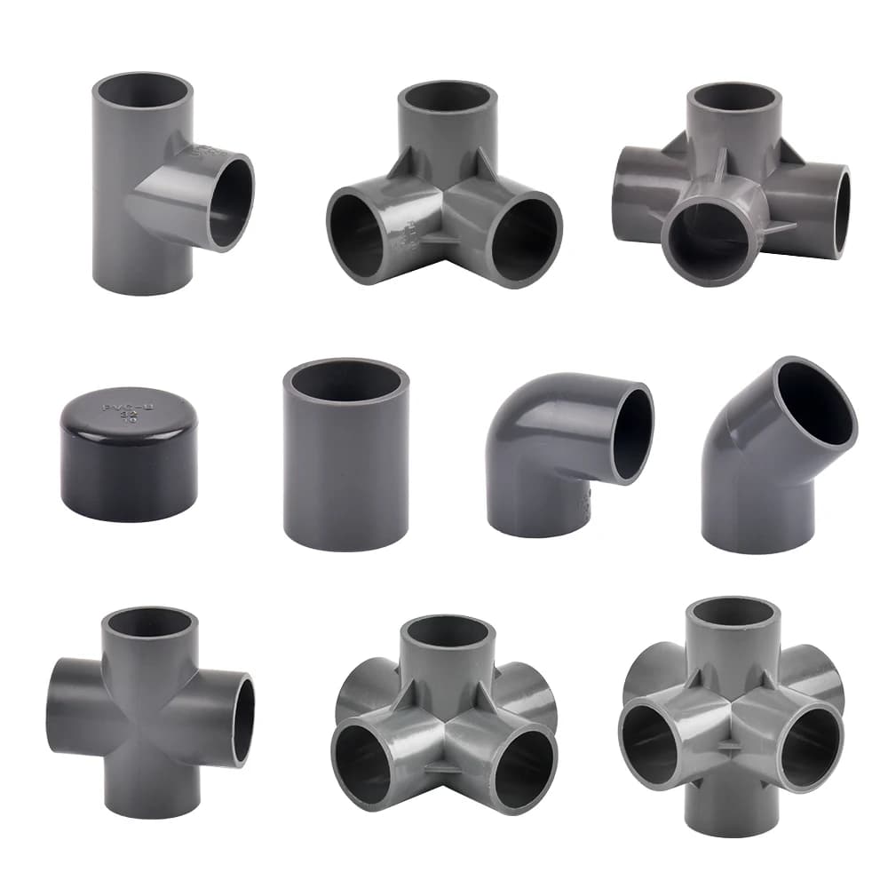 Diametro interno 20/25/32mm Connettore tridimensionale in PVC a 3 vie/4 vie/5 vie Raccordi per tubi di alimentazione dell'acqua Connettori uguali
